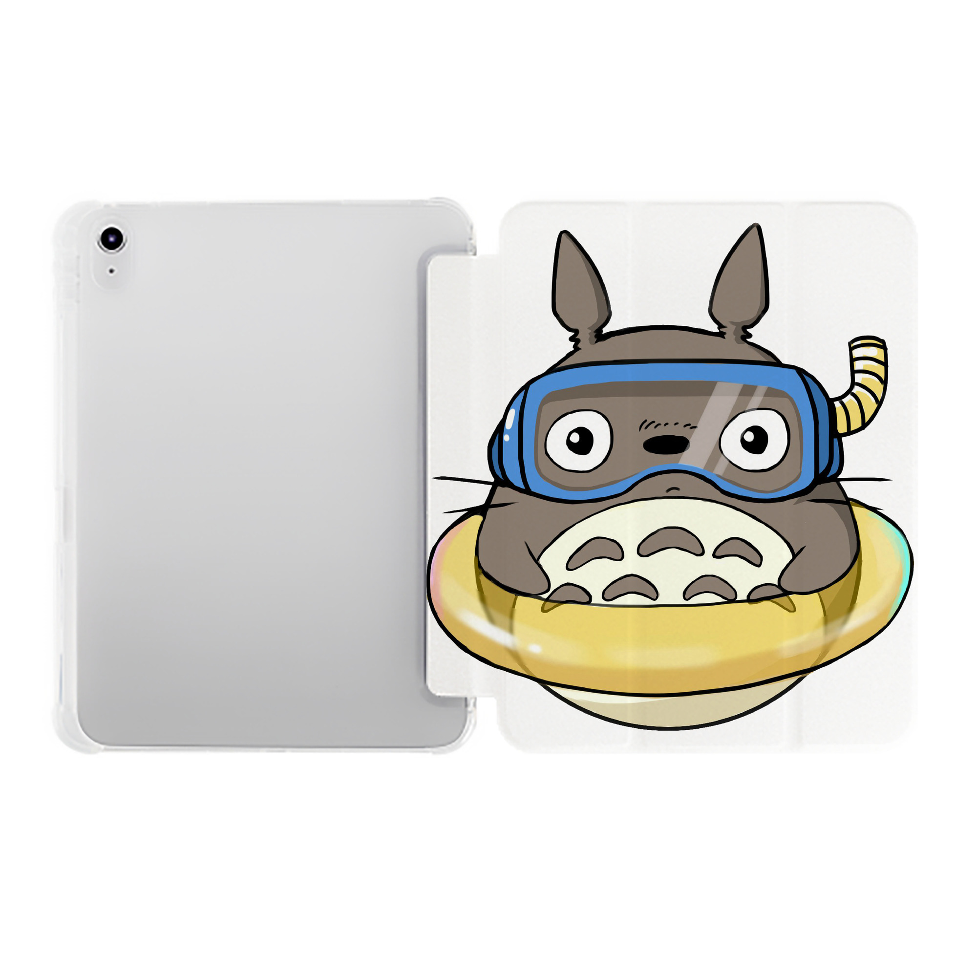 （画像用） となりのトトロ 草壁メイ 草壁サツキ My Neighbor Totoro Satsuki Kusakabe Mei Kusakabe IPad ケース ペン収納付き 三つ折りスタンド PUレザー×シリコン 対応機種9.5/10.5/10.9インチ
